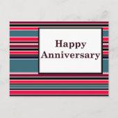 Happy Anniversary: gestreept Briefkaart (Voorkant)