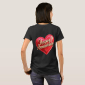 Happy Anniversary Gold Cursive Lettering T-Shirt (Achterkant volledig)