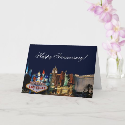 Happy Anniversary Las Vegas Card Kaart (Orchidee)