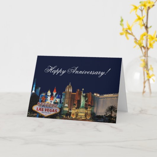 Happy Anniversary Las Vegas Card Kaart (Gele Bloem)