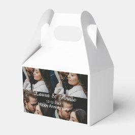 Happy anniversary photo collage name date simple w bedankdoosjes