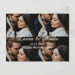 Happy anniversary photo collage name date simple w feestdagenkaart