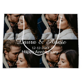 Happy anniversary photo collage name date simple w groot cadeauzakje