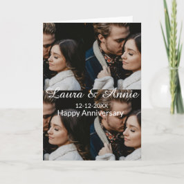 Happy anniversary photo collage name date simple w kaart