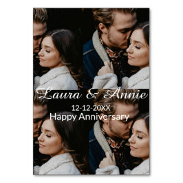 Happy anniversary photo collage name date simple w kaart
