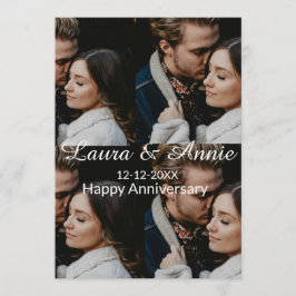 Happy anniversary photo collage name date simple w kaart