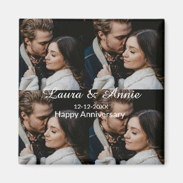 Happy anniversary photo collage name date simple w magneet