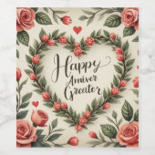 Happy Anniversary Rabel Wijn Etiket (Enkel label)
