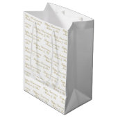 Happy Anniversary Script with Name White Gold Medium Cadeauzakje (Voorkant Gekanteld)