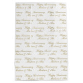 Happy Anniversary Script with Name White Gold Medium Cadeauzakje (Achterkant)