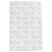 Happy Anniversary Script with Name White Silver Medium Cadeauzakje (Voorkant)