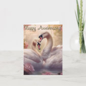 Happy Anniversary Swans Kaart (Voorkant)