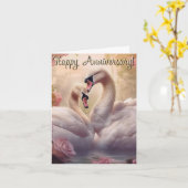 Happy Anniversary Swans Kaart (Gele Bloem)