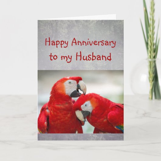 Happy Anniversary Sweetheart Parrot Husband Love Kaart (Voorkant)