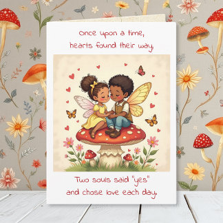 Happy Anniversary Vintage Cottage Core Fairy Poem Kaart