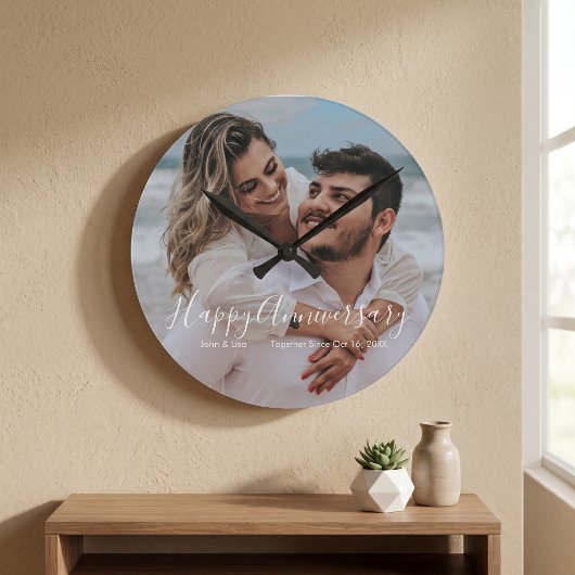 Happy Anniversary Wedding Acrylic Wall Clock Ronde Klok