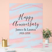 Happy anniversary wedding name date year pastel  acryl bord (Huwelijk)