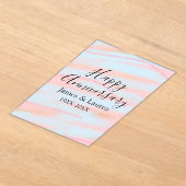 Happy anniversary wedding name date year pastel  acryl uitnodigingen (Laagn)