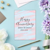 Happy anniversary wedding name date year pastel  acryl uitnodigingen (Insitu (Huwelijk))