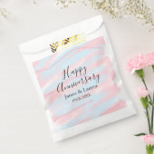 Happy anniversary wedding name date year pastel  bedankzakje (Gezegeld)