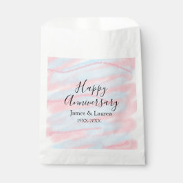 Happy anniversary wedding name date year pastel  bedankzakje