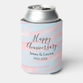 Happy anniversary wedding name date year pastel  blikjeskoeler (Blikje Achterkant)