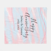 Happy anniversary wedding name date year pastel fleece deken (Voorkant (Horizontaal))