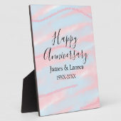 Happy anniversary wedding name date year pastel  fotoplaat (Zijkant)