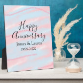 Happy anniversary wedding name date year pastel  fotoplaat (Zijkant)