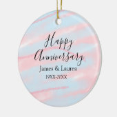 Happy anniversary wedding name date year pastel  keramisch ornament (Links)