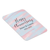 Happy anniversary wedding name date year pastel  magneet (Rechterzijde)