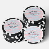 Happy anniversary wedding name date year pastel poker chips (Opstapeling)
