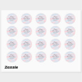 Happy anniversary wedding name date year pastel  ronde sticker (Vel)