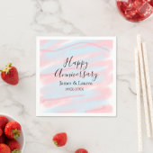 Happy anniversary wedding name date year pastel  servet (Insitu)