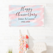 Happy anniversary wedding name date year pastel  spandoek (Insitu)