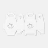 Happy anniversary wedding name date year simple mi bedankdoosjes (Uitgevouwen)