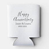 Happy anniversary wedding name date year simple mi blikjeskoeler (Achterkant)