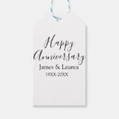 Happy anniversary wedding name date year simple mi cadeaulabel (Voorkant)