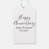 Happy anniversary wedding name date year simple mi cadeaulabel (Achterkant)