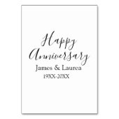 Happy anniversary wedding name date year simple mi kaart (Achterkant)