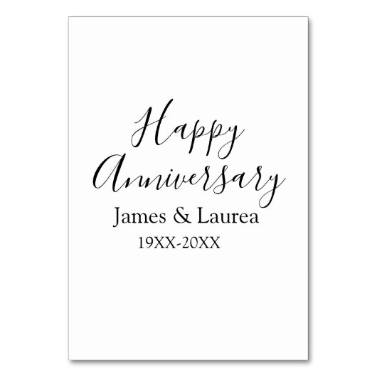 Happy anniversary wedding name date year simple mi kaart (Voorkant)