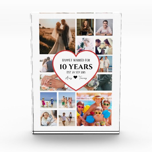 Happy Anniversary With Heart In Centre Photo Block Fotoblokken (Voorkant)