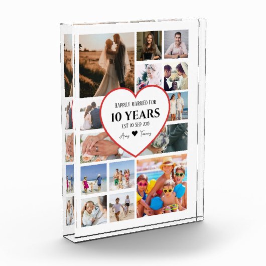Happy Anniversary With Heart In Centre Photo Block Fotoblokken (Links)