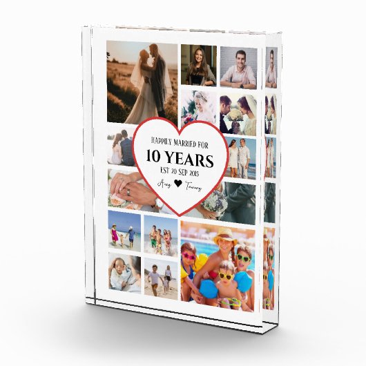 Happy Anniversary With Heart In Centre Photo Block Fotoblokken (Rechts)