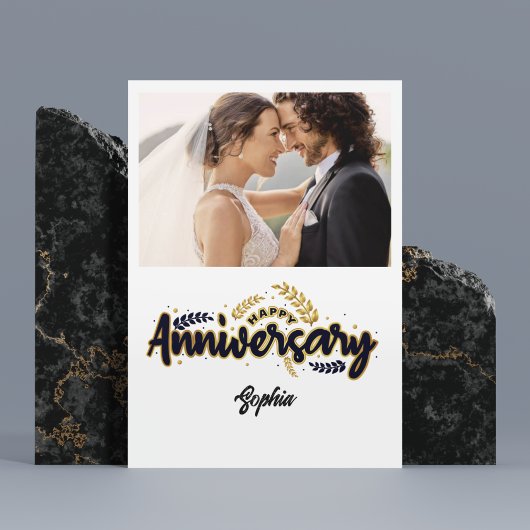Happy Anniversary With Photo Card Bedankkaart