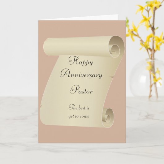 Happy Anniversay Pastor Kaart (Gele Bloem)