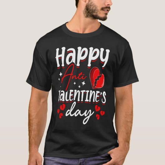 Happy Anti-Valentijnsdag haters Heart Broken Sin T-shirt (Voorkant)