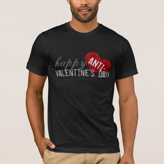 Happy Anti-Valentijnsdag T-shirt (Voorkant)