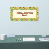 Happy Any Age Birthday Urban Floral Pattern Spandoek (Beurs)
