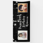 Happy ANY Birthday | Sters | Toen en nu foto's ver Spandoek (Verticaal)